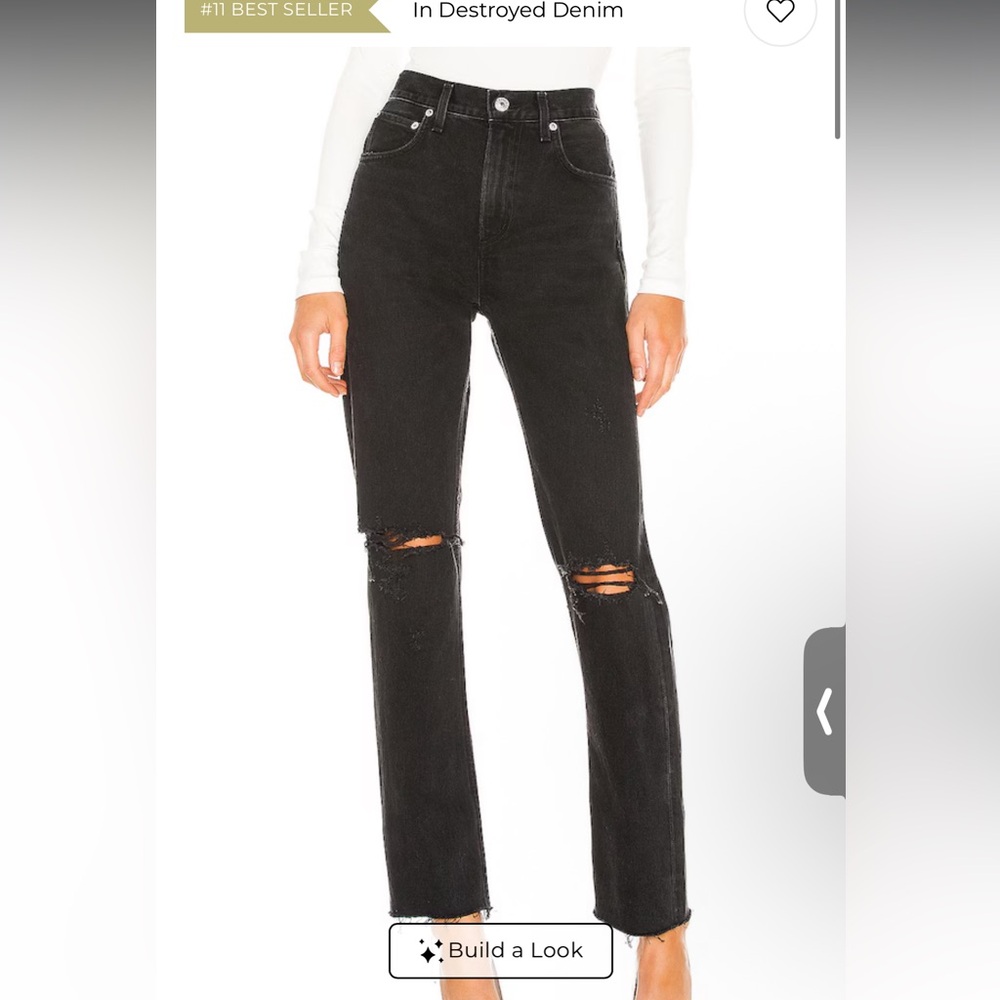 NWOT Agolde Cherie high rise straight jeans in “distortion” Distressed Jeans
